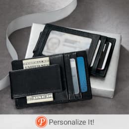 RFID Leather Money Clip Wallet, , large