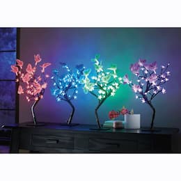 Lighted Butterfly Tree Table Lamp, , large
